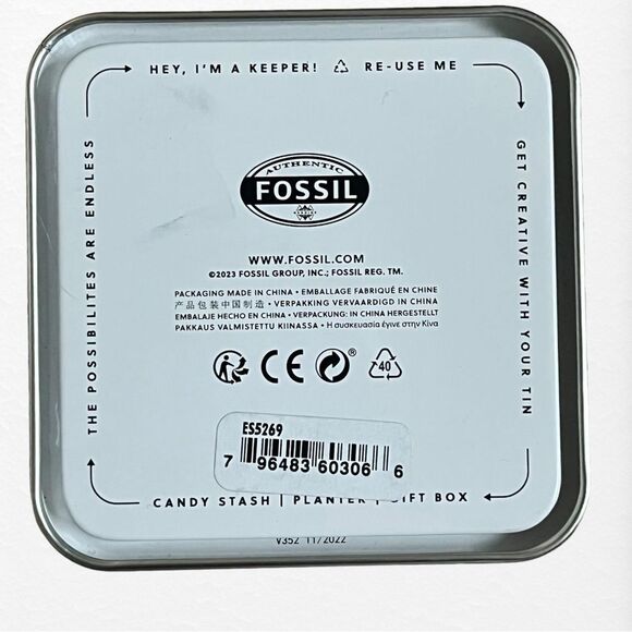 New With Tags Fossil Carlie Three Hand Date Eco Leather Watch - Picture 5 of 9